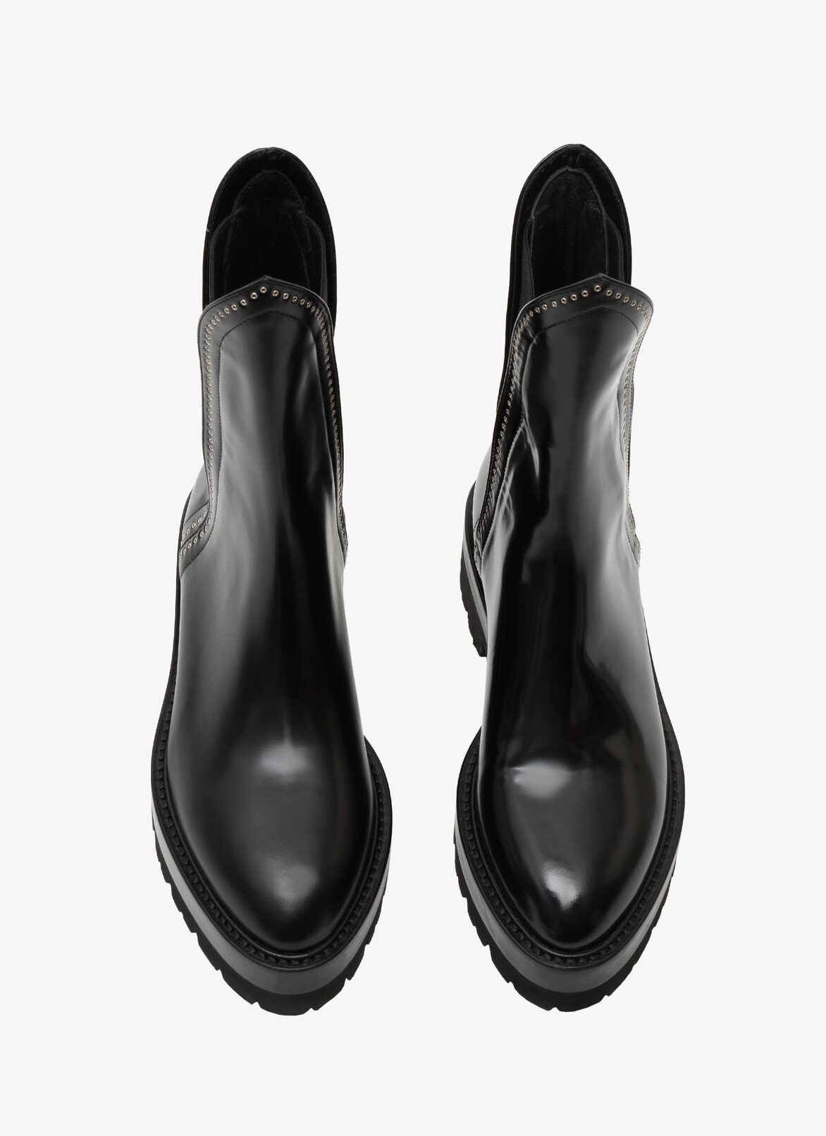 MICRO-EYELET LEATHER ANKLE BOOTS ALAÏA BLACK MICRO-EYELET LEATHER ANKLE BOOTS